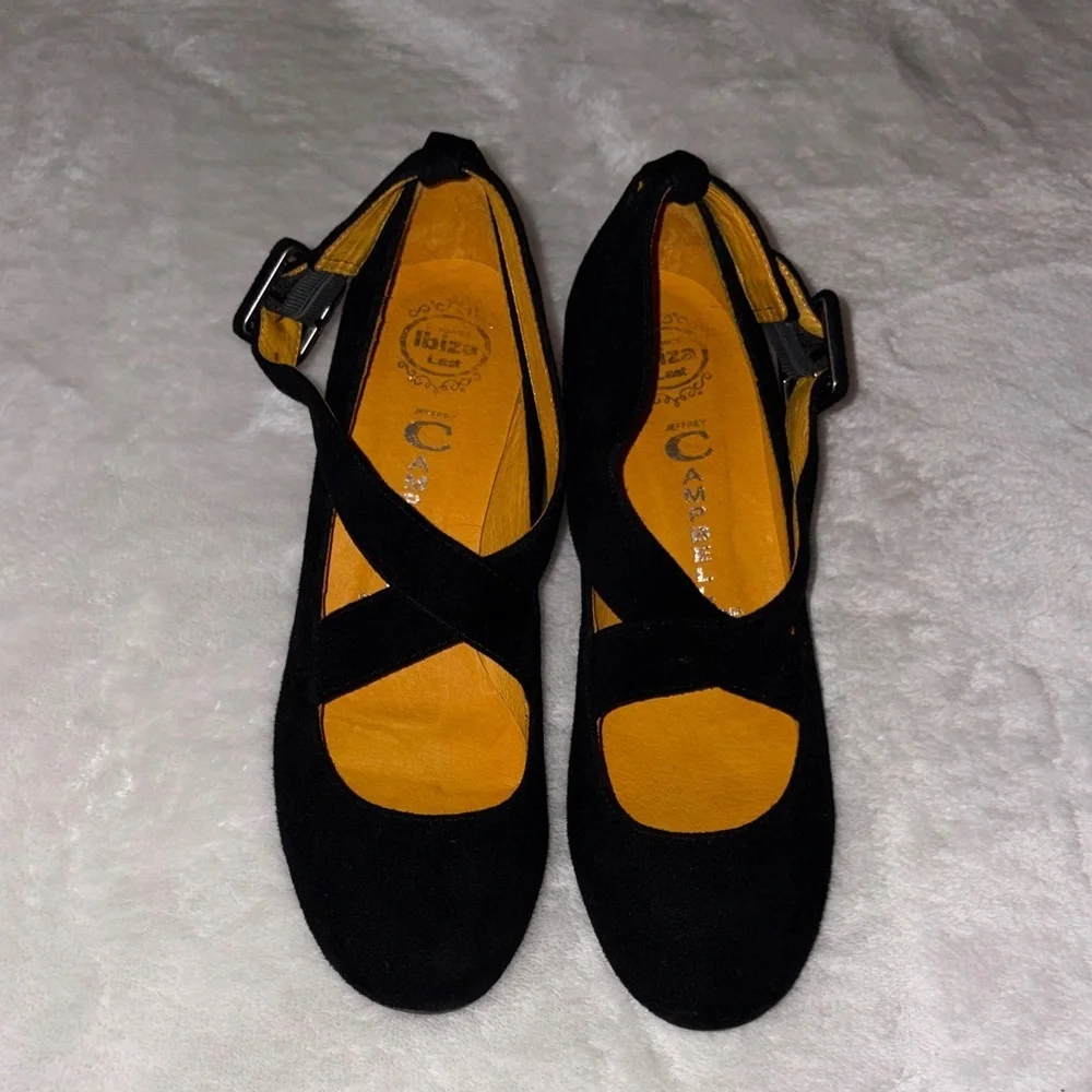 Jeffrey Campbell Women’s Black Suede Easy Mary Jane Heels Gently Loved 8